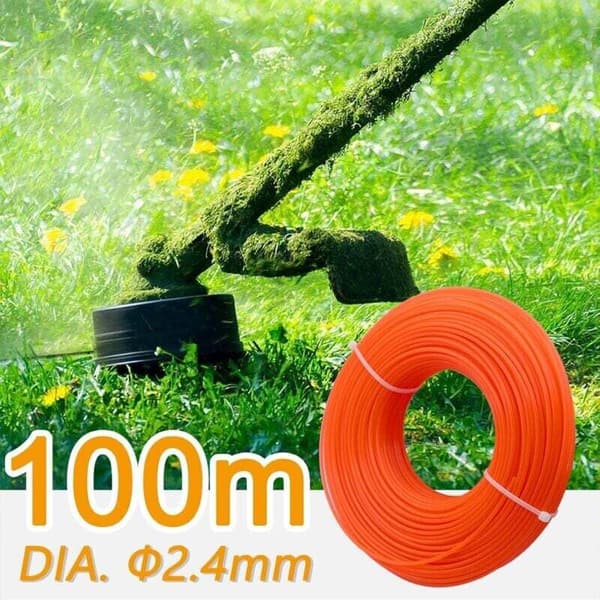 100 meter nylontrimmertråd med 2,4 mm diameter