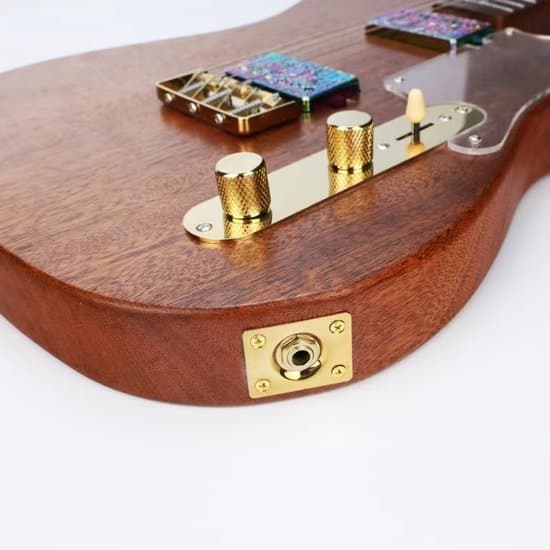 Elektrisk guitar jackpanel med skruer, guitar/bas udgangsjack tilbehør, guld
