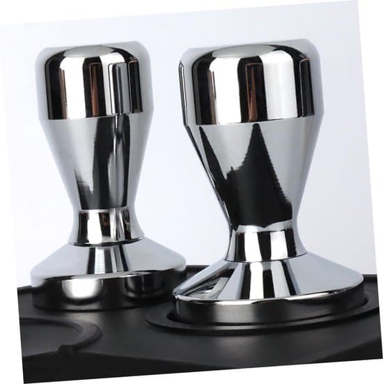 Kaffetamper, espressokaffebönspressbas i rostfritt stål, espressotamper (silver (49 mm))