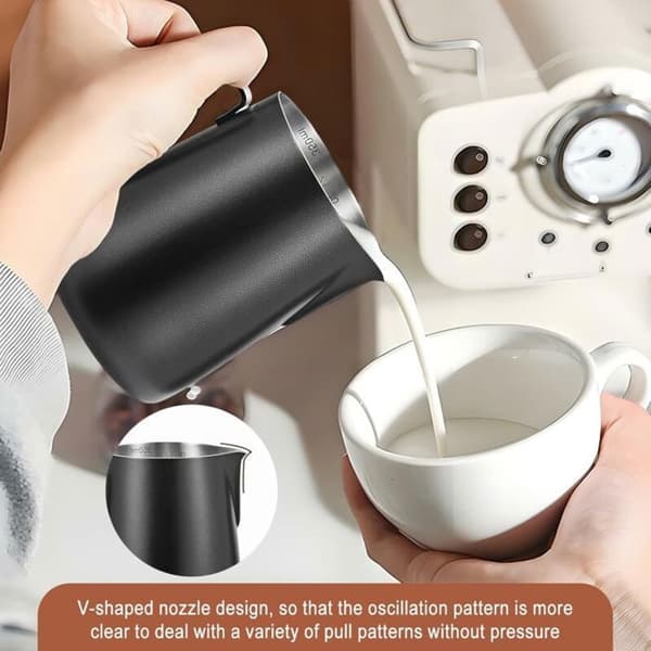 350 ml kaffemælkekande – rustfrit stål – sort