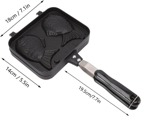 Taiyaki bageform - Fiskeformet - Non-stick belægning - Sort