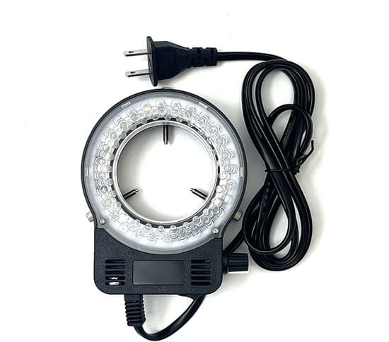 Stereomikroskop med justerbar LED-ringbelysning - Sort