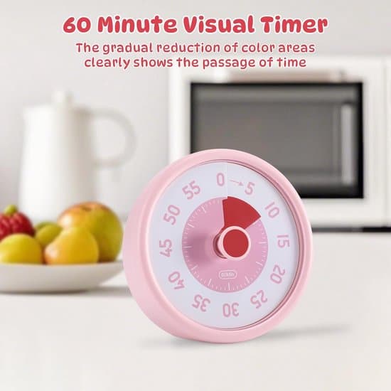 Visuell nedräkningstimer - 60 minuter - Tyst - Rosa