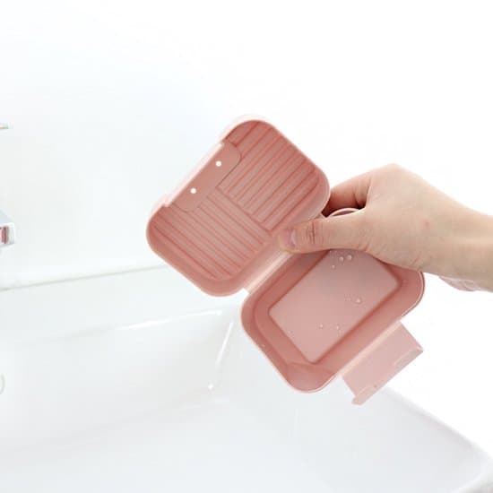 2-pack 11x7.5x5cm Bärbar Blå Resetvålkopp - Med lock
