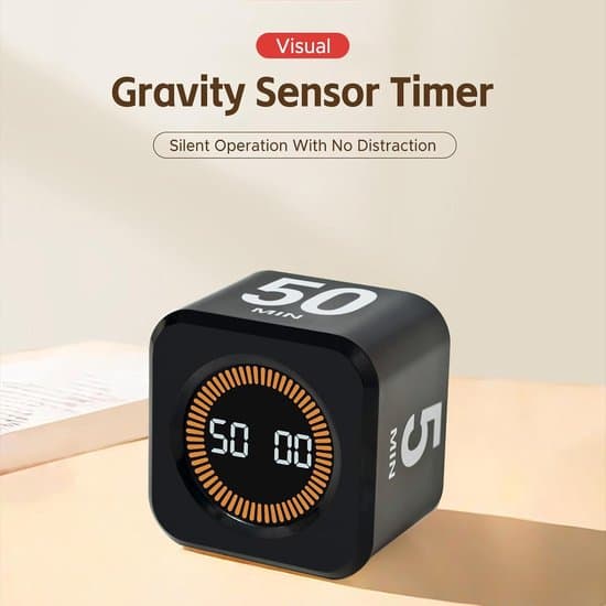 Interaktiv Visuel Pomodoro Timer Terning med Tyngdekraftssensor og Hukommelse til Madlavning
