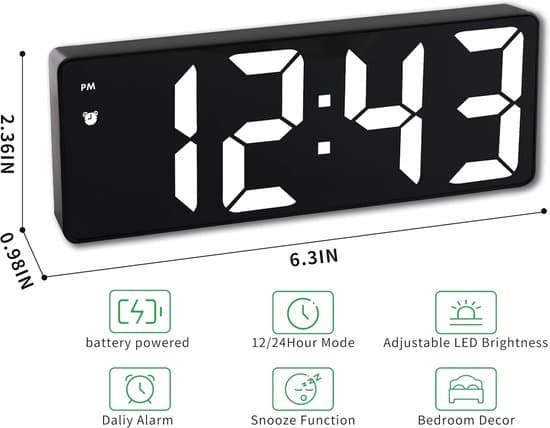 Digitaalinen LED-matkahälytyskello - Musta