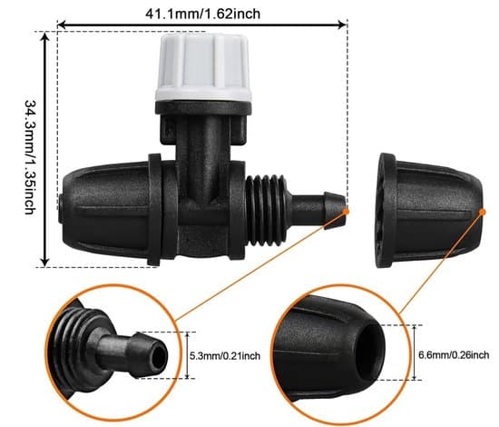 30-pack 4 mm grå justerbara droppbevattningsspridare och sprinklers