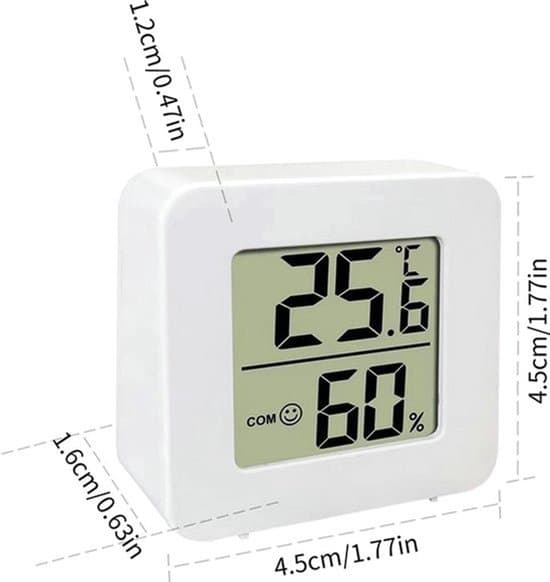 6-delt mini LCD digitalt termometer- og hygrometersæt, indendørs termometer, elektronisk termometer