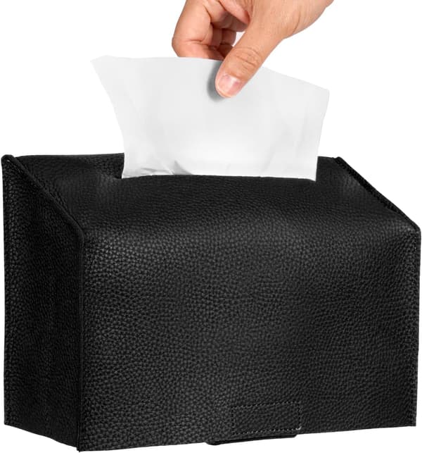 Servietboksdispenser, velegnet til skriveborde, badeværelser, biler og kontorer (sort).