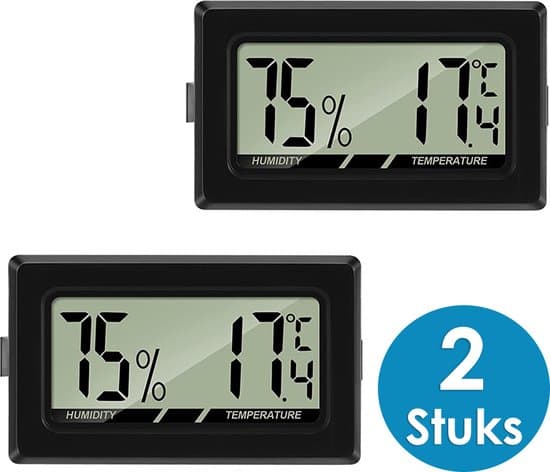 2-pak mini-termometer og hygrometer - Elektronisk digitalt indendørs termometer og hygrometer - Indendørs digitalt termometer