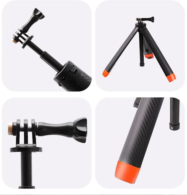 4-i-1 Flytande Selfiestick Stativ - Orange