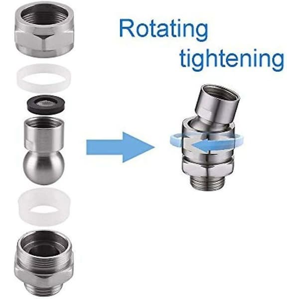 Brusehoved - Universal - Roterende - Messing - Børstet nikkel
