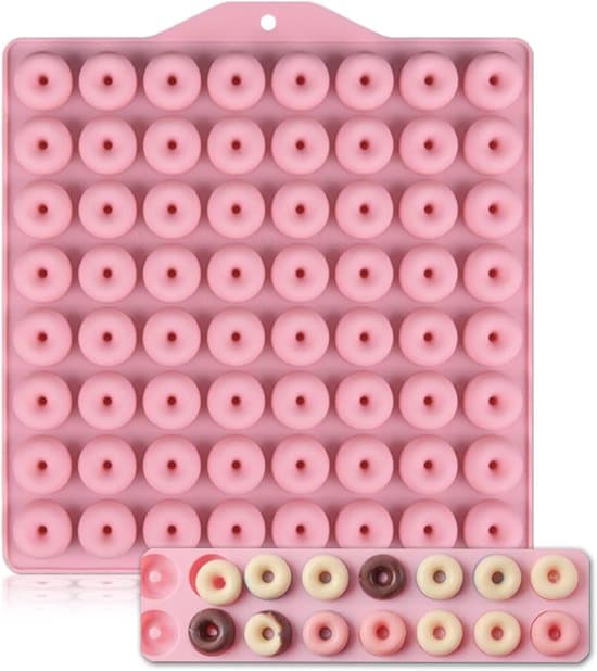 Silikone chokoladeforme, ultra-små mini runde donutforme, non-stick