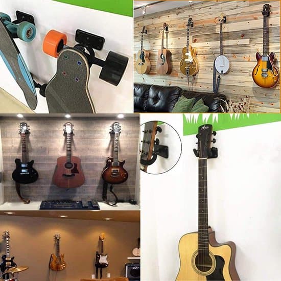 Gitarrväggfäste 2 stycken - Väggfästen i metall för gitarr, bas, mandolin, banjo