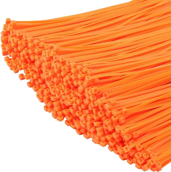 100-pak orange højkvalitets holdbare UV-resistente nylonkabelbindere, 250x3,6mm