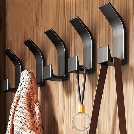 Förtjockade ABS-väggkrokar – 5-pack – Enkel installation i badrum och sovrum