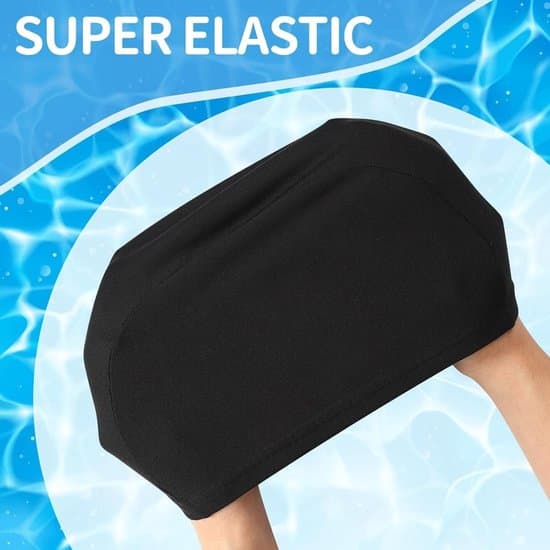 2-delt badehætte - unisex - UV-beskyttelse - sort og blå - nylon - til voksne og børn