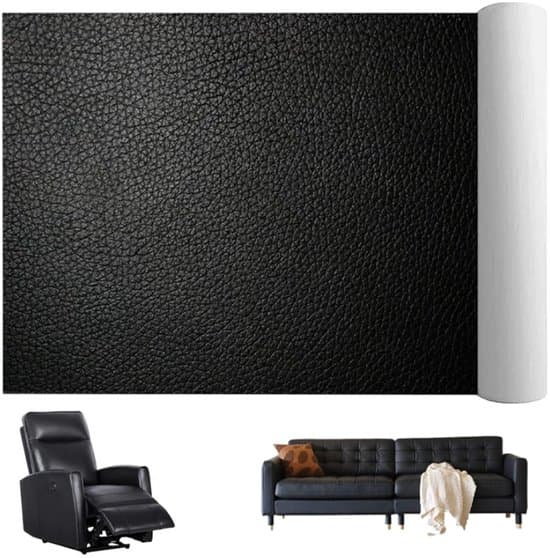 40x150 cm Sort Selvklæbende Kunstlæder Sofa og Bilsæde Reparationslap