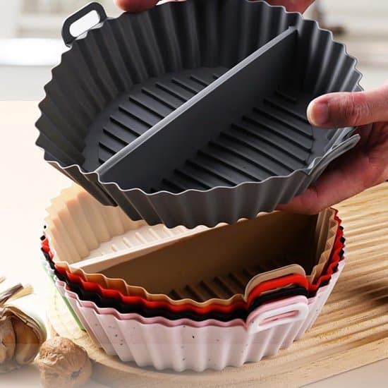 To-delt silikone bageunderlag – velegnet til ovn og airfryer – sort
