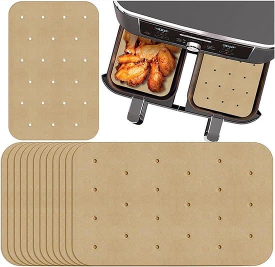 200 ark bagepapir til airfryer, til Ninja AF400/AF500, 20,5x14cm