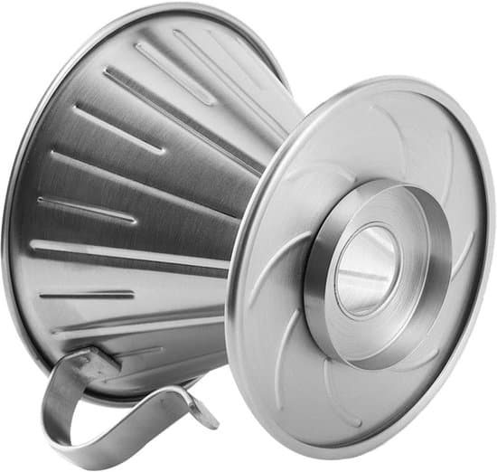 Pour-over kaffedrypfilter, rustfrit stål, genanvendeligt, konisk