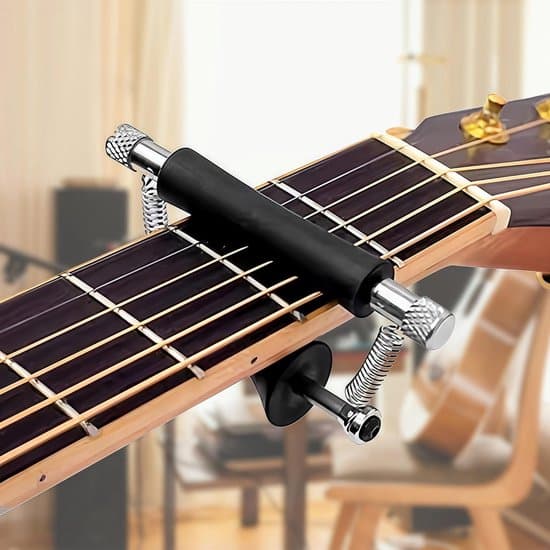 Rullbart capo för gitarr - Slide-rem för folkgitarr, akustisk gitarr, elgitarr och ukulele