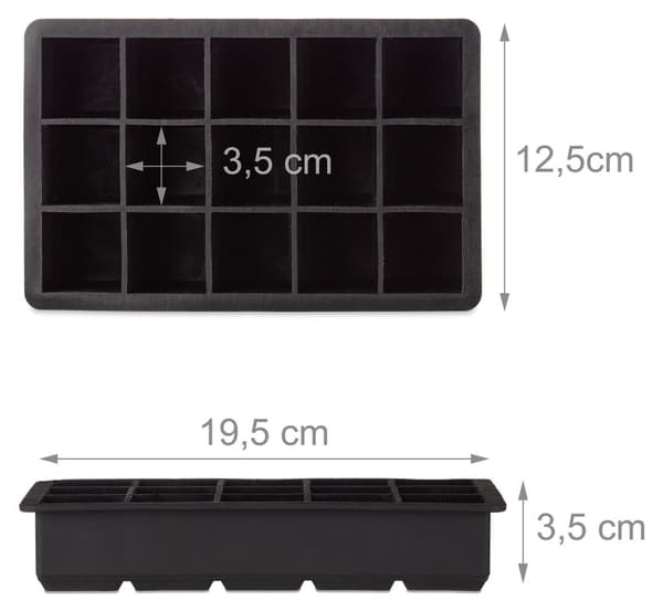 Tre silikoneisform, 3,5 cm i størrelse.