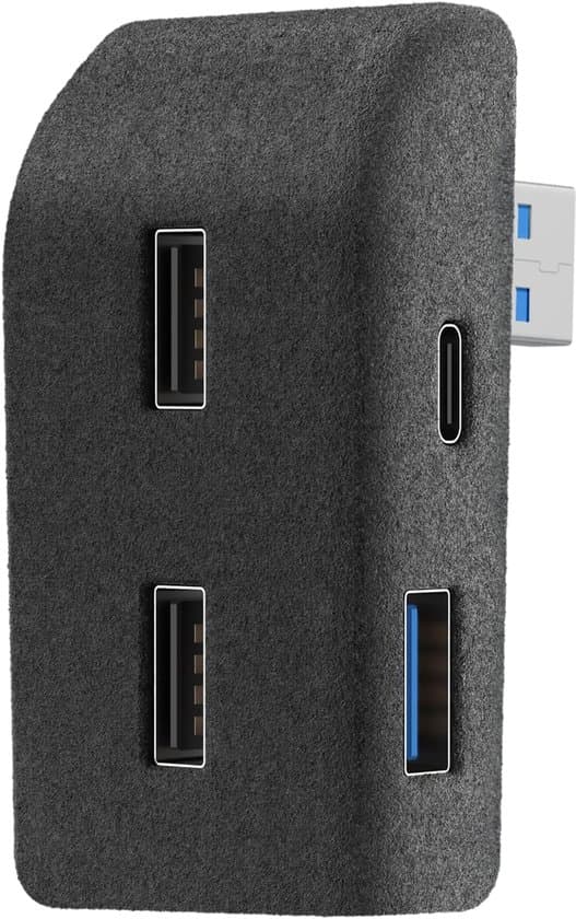 USB-hub egnet til handskerum, egnet til Tesla Model Y 2024-2020, ABS-flocket multi-port USB-stick-dock egnet til handskerum