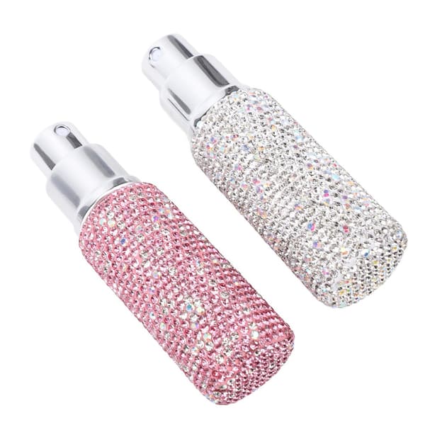 2 x 10 ml påfyllningsbara parfymsprayflaskor, resestorlek, med strass