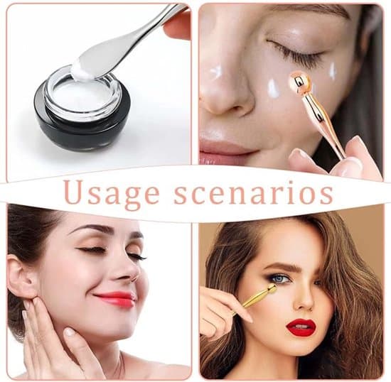 3-delt 2-i-1 Makeup Spatel & Øjenmassagesæt