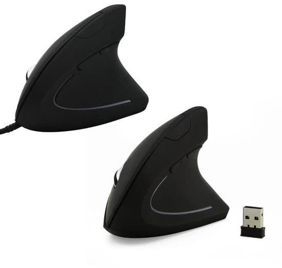 Sort USB-kablet ergonomisk vertikal optisk mus, velegnet til bærbare computere.