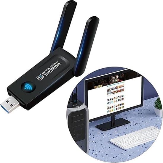 WiFi-adapter - Stabil og hurtig internetforbindelse - Velegnet til stationære og bærbare computere