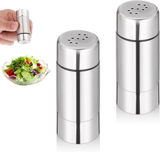2-pack bärbara salt- och pepparströare i rostfritt stål