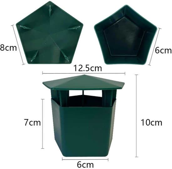 6-pack plastölbox snigel- och snigelburar för trädgårdar och gårdar - Grön