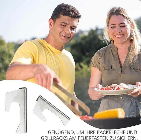 4-pack rostfria grillgallerunderlägg för eldstäder, eldskålar och klotgrillar