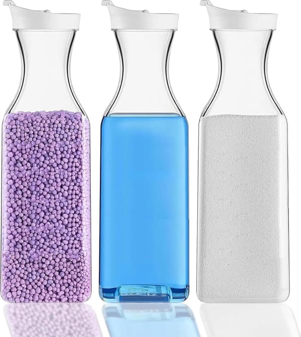 Vaskemiddeldispenser, 1,5L dispenser til skyllemiddel, 3-pak til vaskemiddel og skyllemiddel