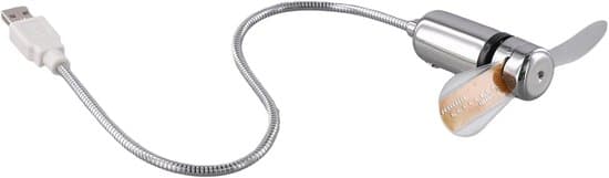 Bærbar USB Mini Computer Ur Ventilator med LED Tidsvisning