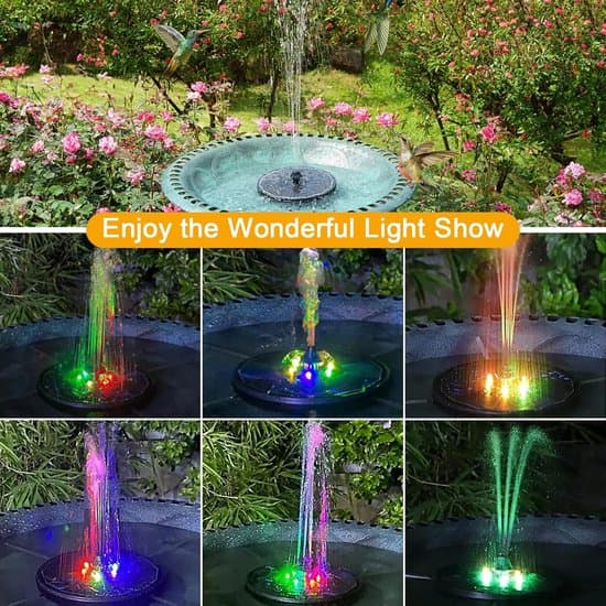17-dele solfontænesæt - Med LED-lys - 16 cm diameter