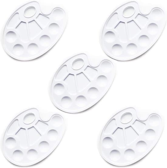 Oval Palettbrickor - Plast - 5-pack - Vit