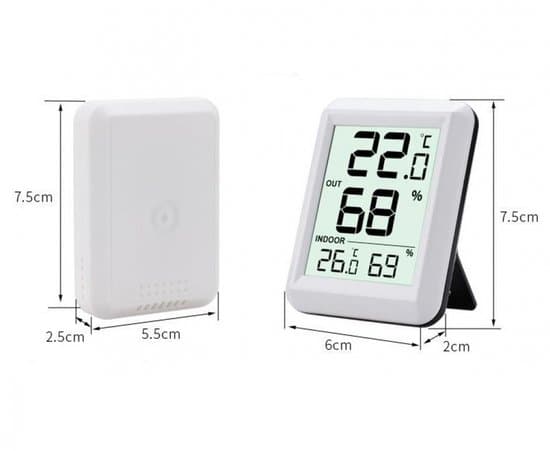 Digital termometer hygrometer, inomhustermometer, digital väderstation, universell inomhus utomhus, batteri ingår ej, vit