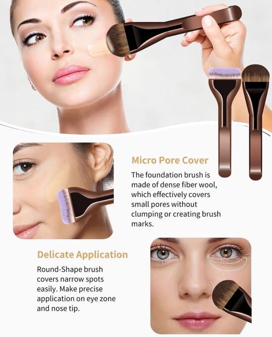 2-delt ultratynd flydende foundation- og concealer-makeupbørstesæt