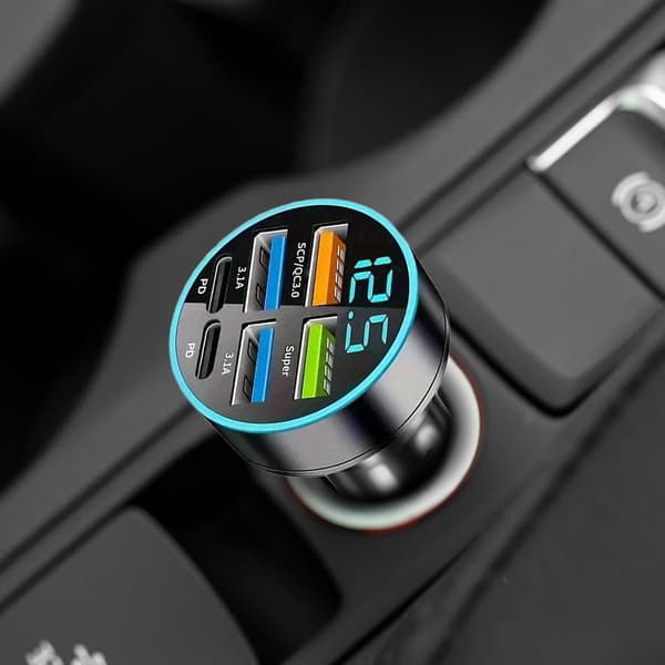 USB-C Biloplader, Hurtig Opladning, Legering, Universal Pasform til Biler