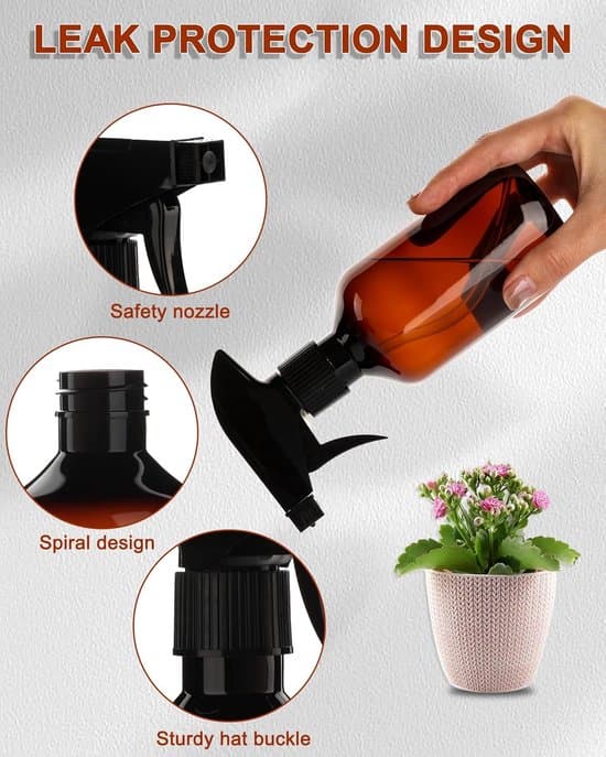 Plastsprayflaskor 2 delar, 300 ml påfyllningsbara sprayflaskor, sprayflaskor med justerbart sprayhuvud (dimma & stråle), växtspruta för hår