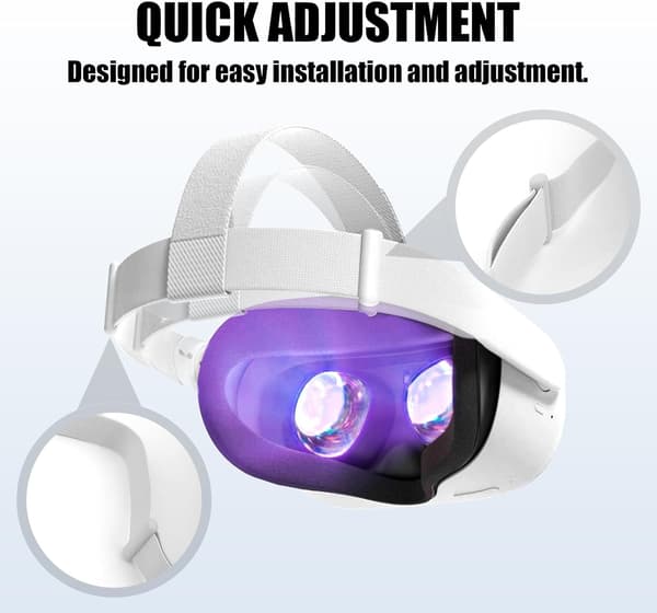 Hovedbånd til Oculus Quest 2 headset, justerbart og udskifteligt VR headset tilbehør.