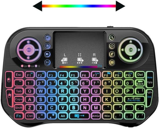 Mini Air Mouse Smart Multimedia Sjufärgsbakgrundsbelyst Tangentbord