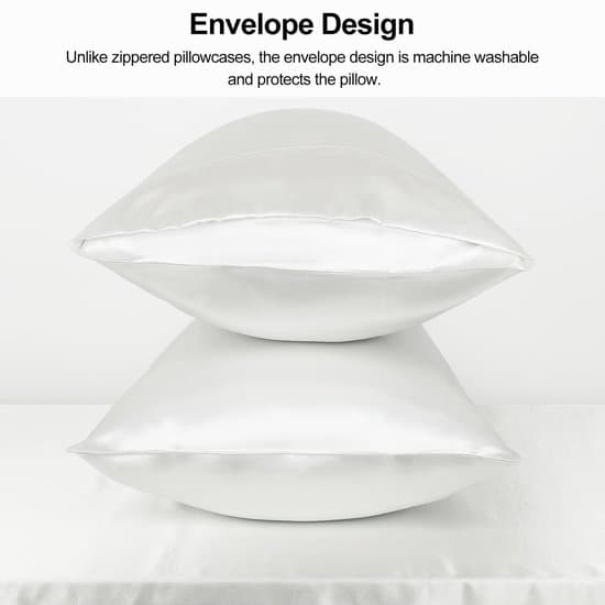 Luksus satin pudebetræk - sæt med 2 - 100% polyester - 50cm x 70cm