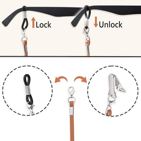 4-pack justerbara glasögonremmar (max 35 cm)