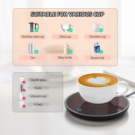 Elektrisk kaffevarmere - Smart skrivebordskopvarmer - Sort