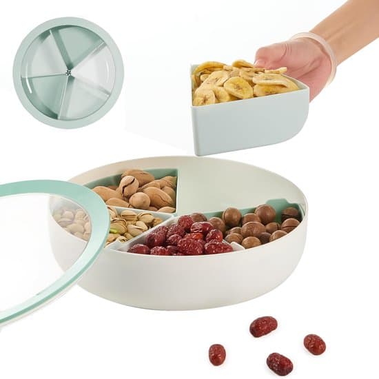 Snackskål/matlåda/serveringsfat med lock - Grön - 286 x 8 cm