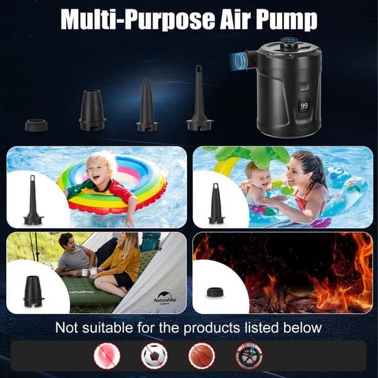 Elektrisk luftpumpe - 5200 mAh - Sort